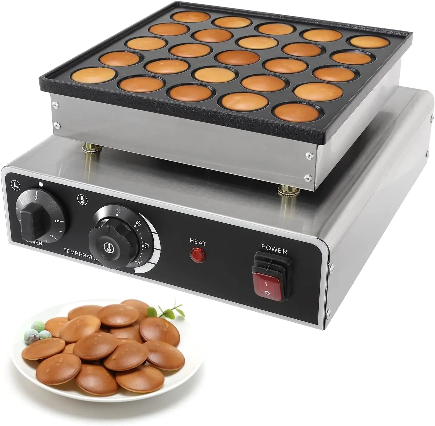 

Dutch Pancake Baker Maker Commercial Poffertjes Dorayaki Maker Muffin Making Machine 25Pcs Non-stick Waffle Pancake Maker for H