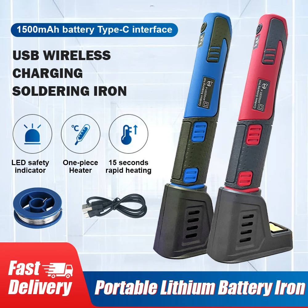 4V Cordless Soldering Iron Kit with 1500mAH Rapid Heat Lithium-Ion Battery Electronic Tin Welder Kit Portable Welding Tool
4V Cordless Soldering Iron Kit with 1500mAH Rapid Heat Lithium-Ion Battery Electronic Tin Welder Kit Portable Welding Tool