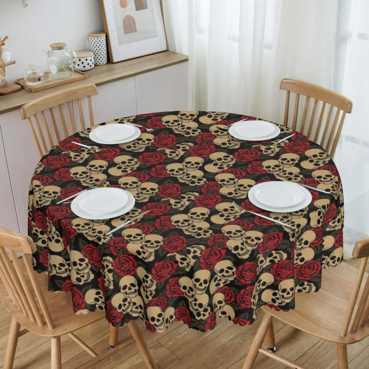 Скатерть с круглым рисунком черепа и розы на заказ, водонепроницаемая маслостойкая Скатерть для стола, 60 дюймов скатерть для стола
Скатерть с круглым рисунком черепа и розы на заказ, водонепроницаемая маслостойкая Скатерть для стола, 60 дюймов скатерть для стола