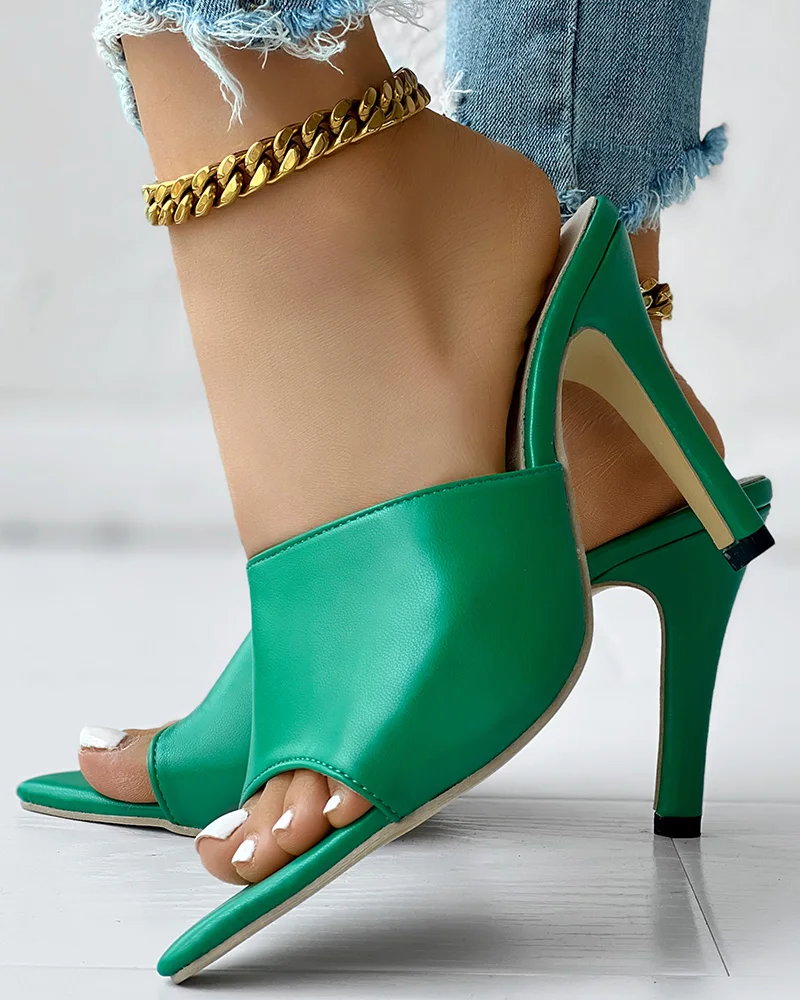 

Women Fashion Shoes Solid Color Going Out Party Club High Heels Peep Toe Stiletto Heeled Sandals