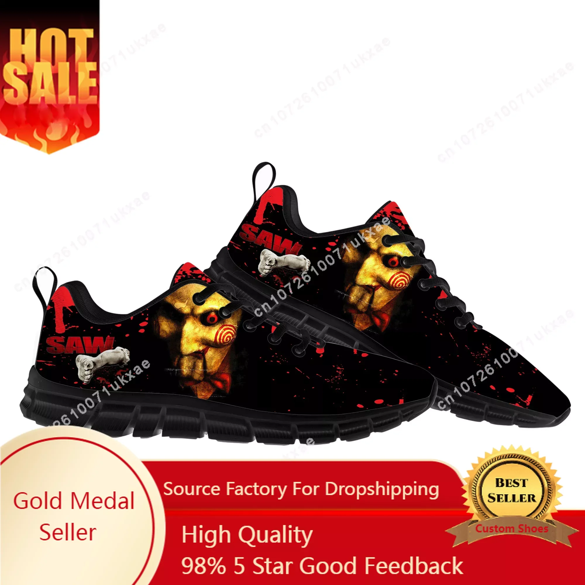

Saw Movie Horror Jigsaw Puppet Sports Shoes Mens Womens Teenager Kids Children Sneakers Parent Child Sneaker Customize Shoe