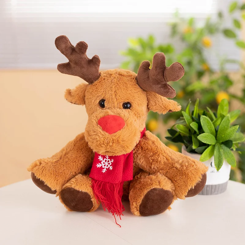 

Kawaii Cartoon Reindeer Plush Doll Soft Stuffed Animals Deer Simulation Christmas Elk Plush Toys for Kids Merry Christmas Gifts