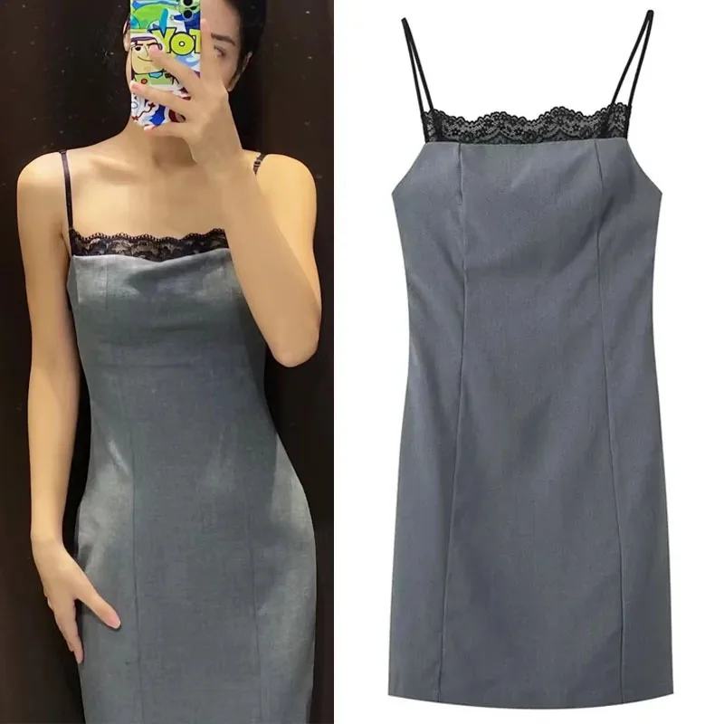 TRAF Sexy Lace Dress Women Party Thin Strap Backless Pinstripe Prom Short Bodycon Dress Elegant Woman Patchwork Mini Fairy Dress
TRAF Sexy Lace Dress Women Party Thin Strap Backless Pinstripe Prom Short Bodycon Dress Elegant Woman Patchwork Mini Fairy Dress