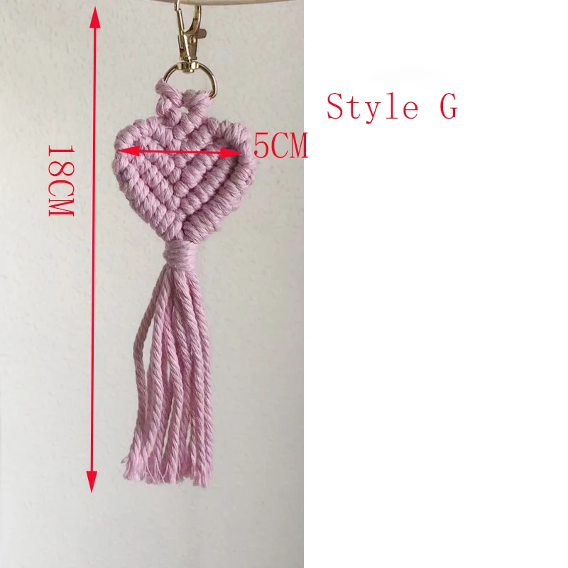 Handmade Macrame Heart Keychain - Boho Cotton Bag Charm 2 S4682c67b0e4040a2a99e1bd450700d02C