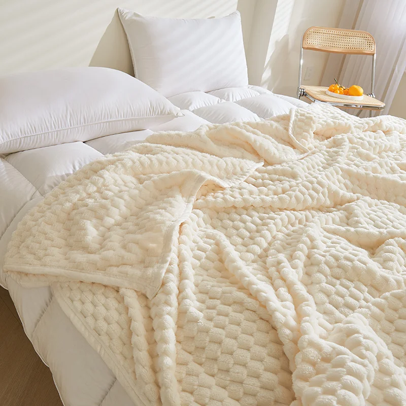 

Однотонное Сетчатое одеяло, полотенце, одеяло, коралловый бархат, чехол для дивана, одеяло, кондиционер, ворсовое одеяло, плюшевое покрывало