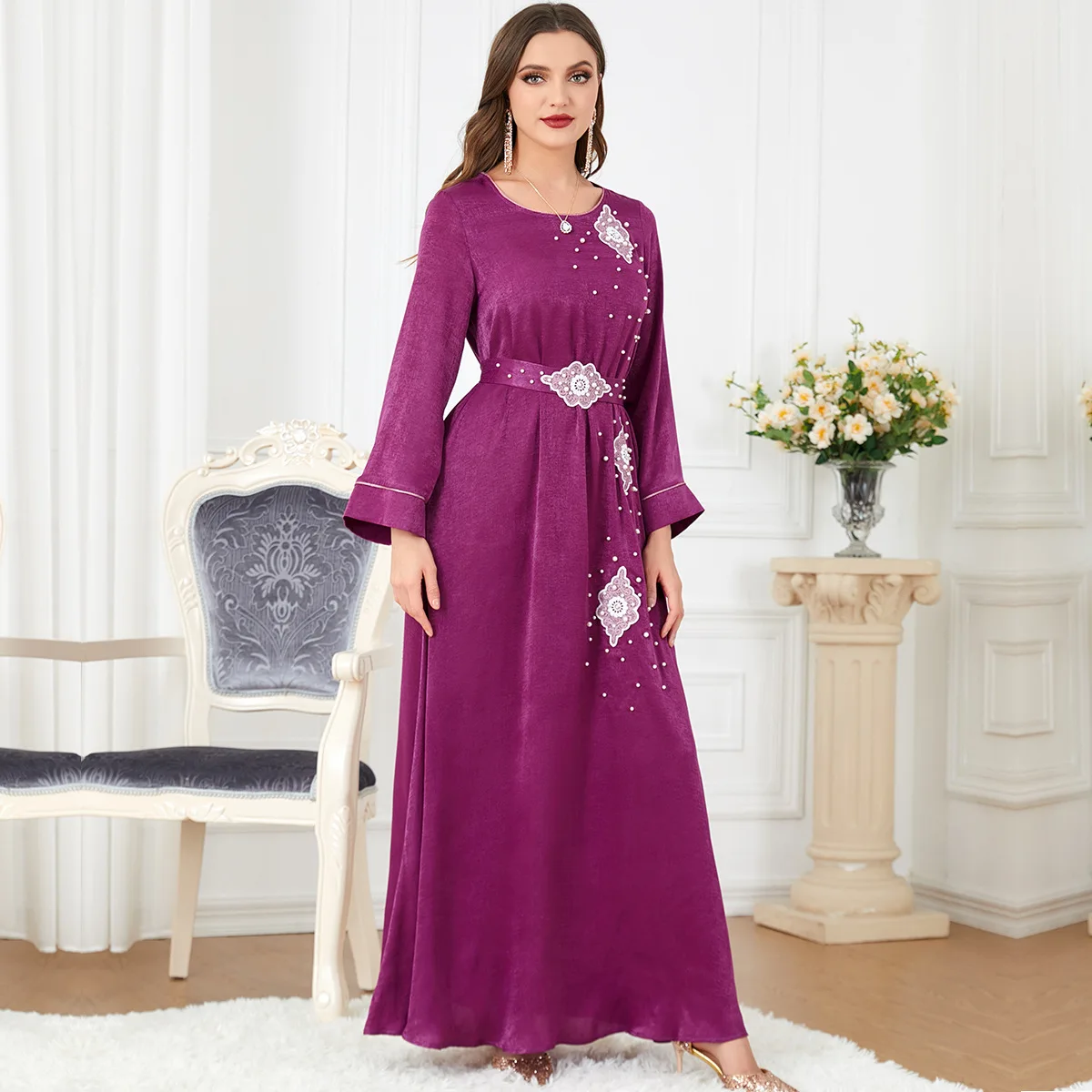 African Dresses for Women 2023 Spring Summer African Elegant O-neck Beading Long Sleeve High Waist Party Dress Muslim Abaya
African Dresses for Women 2023 Spring Summer African Elegant O-neck Beading Long Sleeve High Waist Party Dress Muslim Abaya