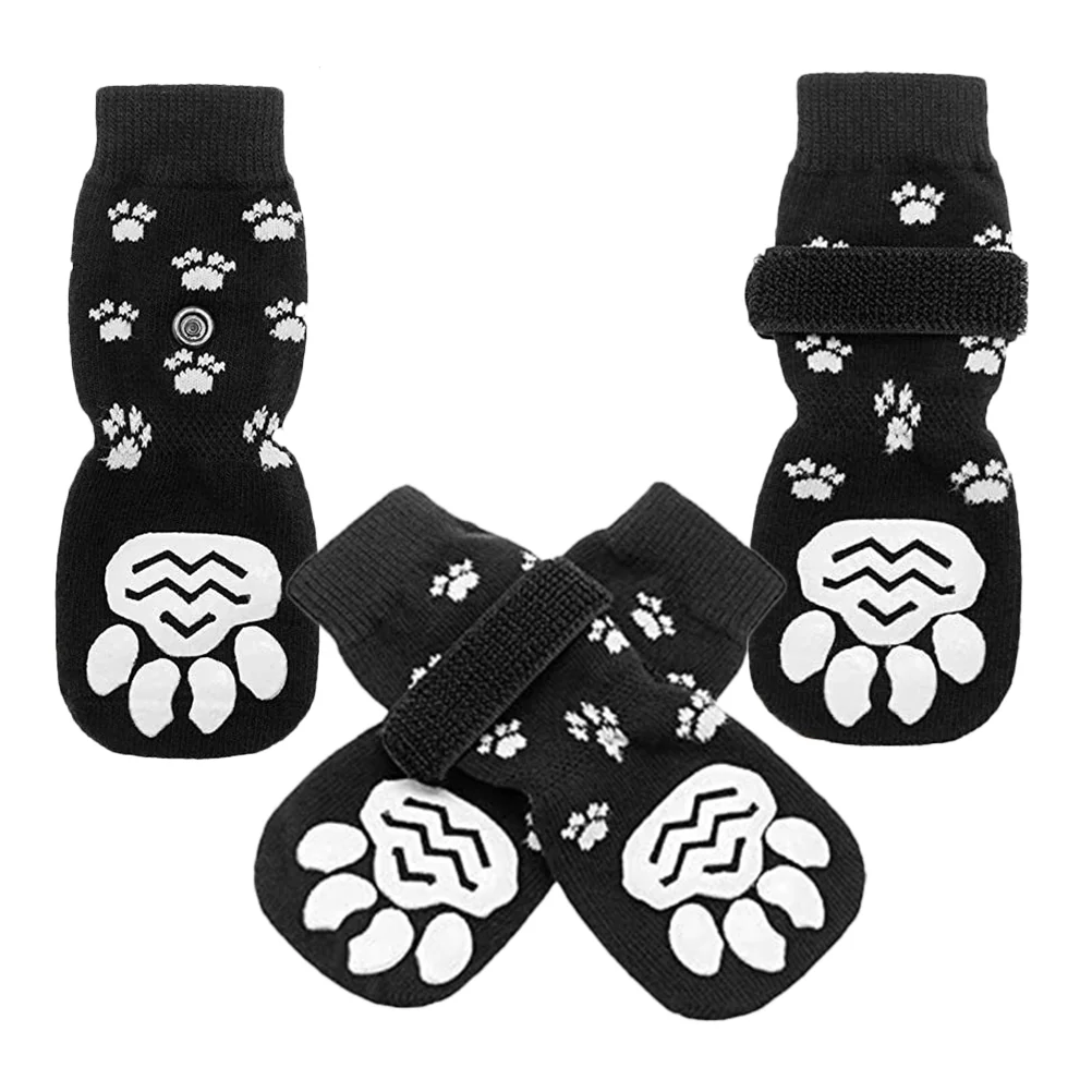 

2 Pairs Anti-slip Dog Socks Adorable Washable Paws Pet Accessory Cotton Pure Replaceable Reusable Protectors