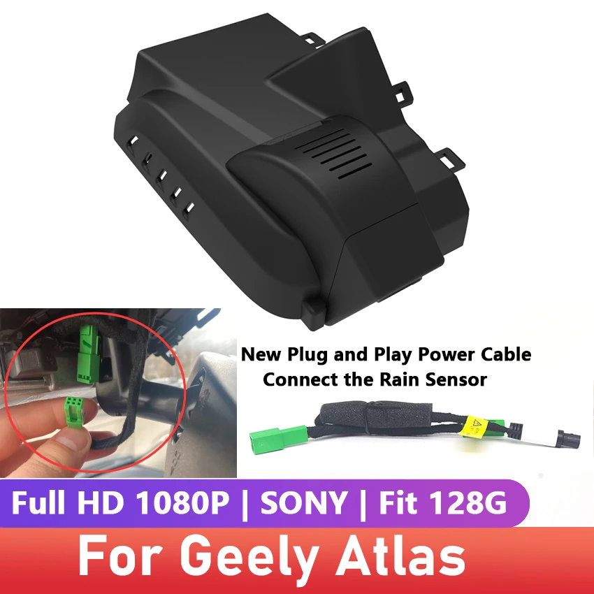 

Plug and play Hidden Dash Cam Car DVR Camera Cycle Recording For Geely Atlas PRO STAR ZONE Dashcam APP WIFI Control