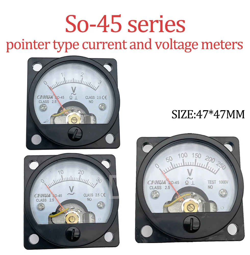 SO-45 Round Analog Dial Panel Meter Voltmeter Gauge Black AC 1V 2V 5V 10V 15V 20V 50V 100V 150V 200V 300V 500V
SO-45 Round Analog Dial Panel Meter Voltmeter Gauge Black AC 1V 2V 5V 10V 15V 20V 50V 100V 150V 200V 300V 500V