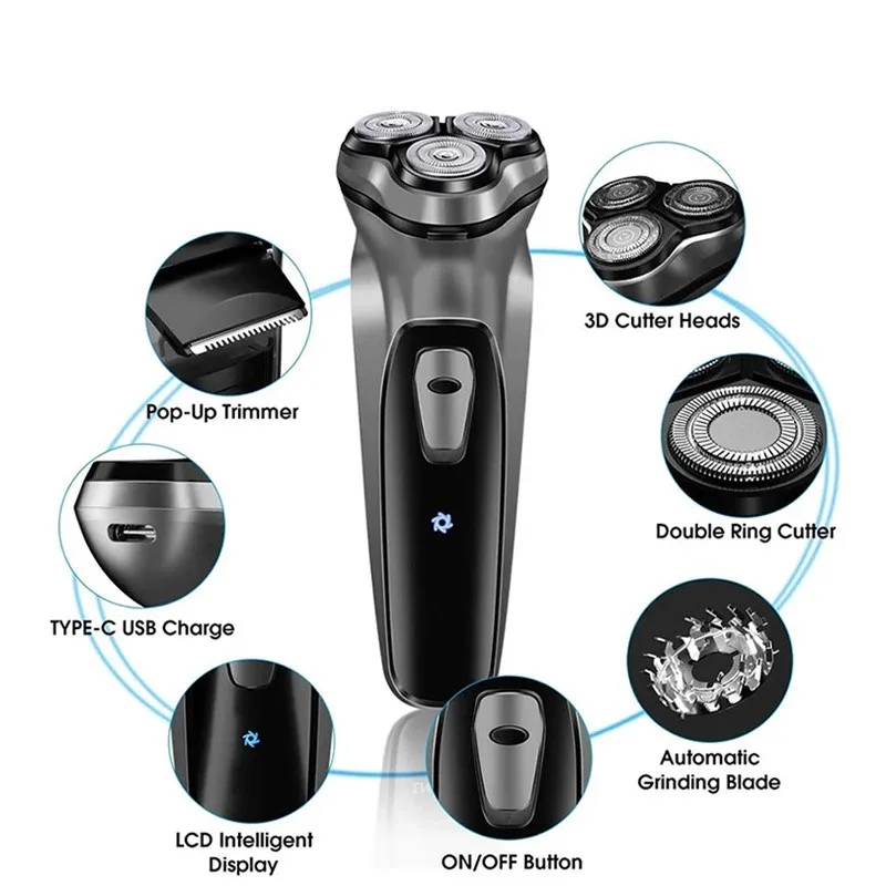 Electric Shaver Razor Type-c Usb Rechargeable 3d Floating Blade Dry Wet Dual Use Rechargeable 3d Electric Shaver Waterproof
Electric Shaver Razor Type-c Usb Rechargeable 3d Floating Blade Dry Wet Dual Use Rechargeable 3d Electric Shaver Waterproof