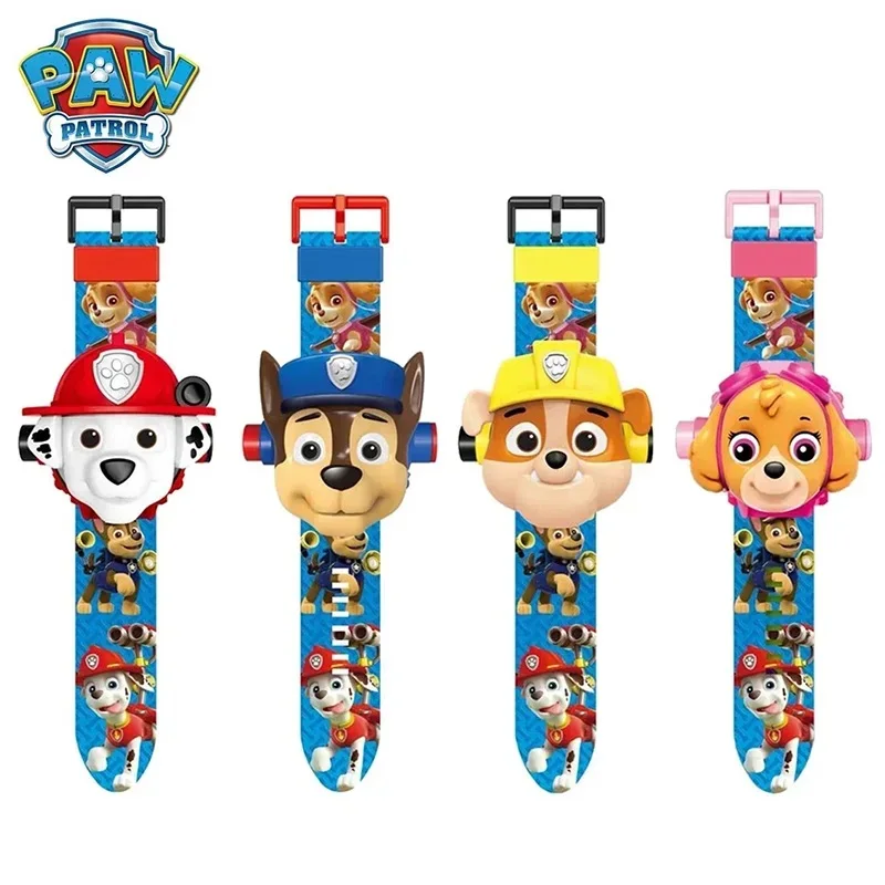 

Paw Patrol Watch Cartoon Children's 3D Projection Watch Toy Chase Skye Electronic Watch Marshall Rubble Watch Anime Figures Gift