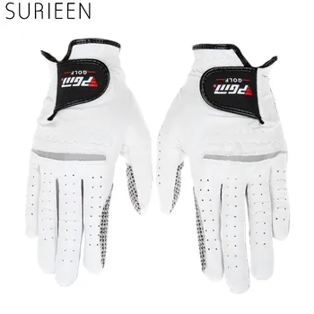 Luvas de Golfe PGM: Acelere Seu Jogo com Precisão e Conforto 10 SURIEEN Cabretta Leather Golf Gloves Men's Left And Right Hand Soft Breathable Sheepskin Slip-resistant Male Golf Gloves Sports