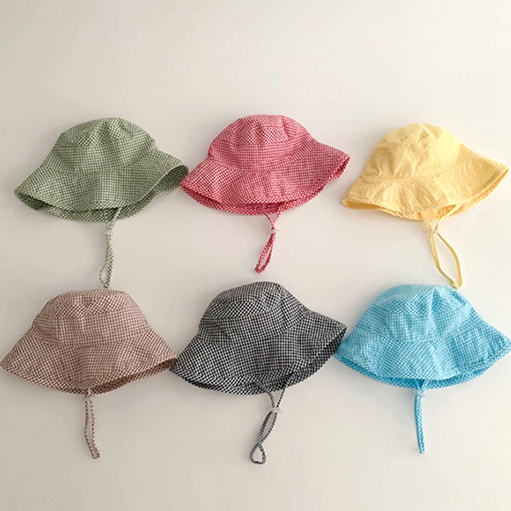 Wide Brim Summer Sun Hat for Baby Plaid Print Fisherman's Hat Children Cotton Bucket Cap for Boys Baby Girls SunHat Kids Bonnet 
Wide Brim Summer Sun Hat for Baby Plaid Print Fisherman's Hat Children Cotton Bucket Cap for Boys Baby Girls SunHat Kids Bonnet