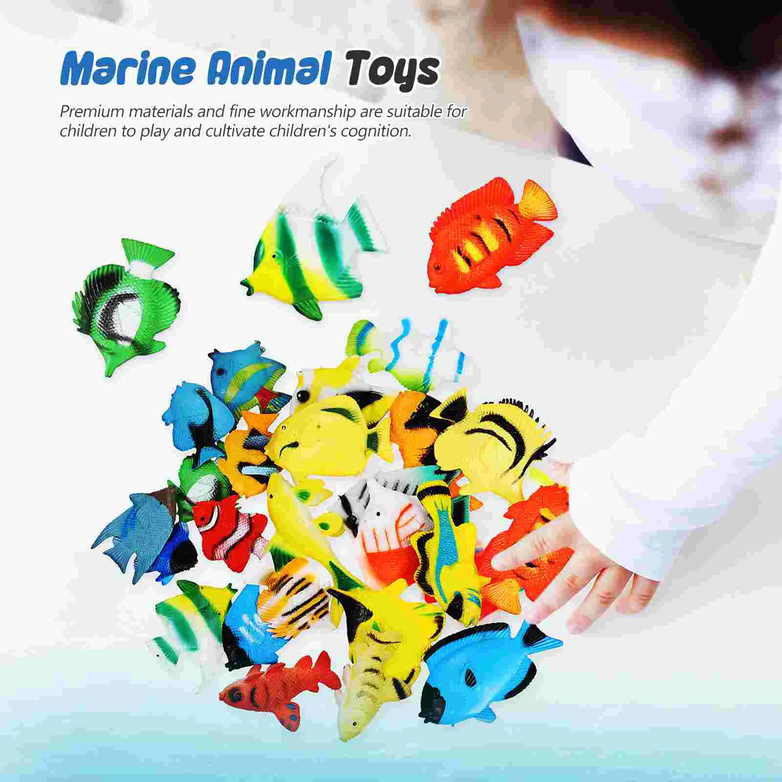 

24 Pcs Fish Figurines Tropical Fish Figure Toys Learning Educational Toys for Kids Toddlers