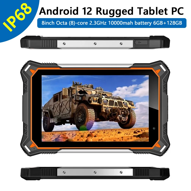 

Top Selling 8inch Touch Screen Android 12 OS Rugged Tablets PC 6GB RAM 128GB ROM Industrial Computer Tablets Phone 10000mah IP68