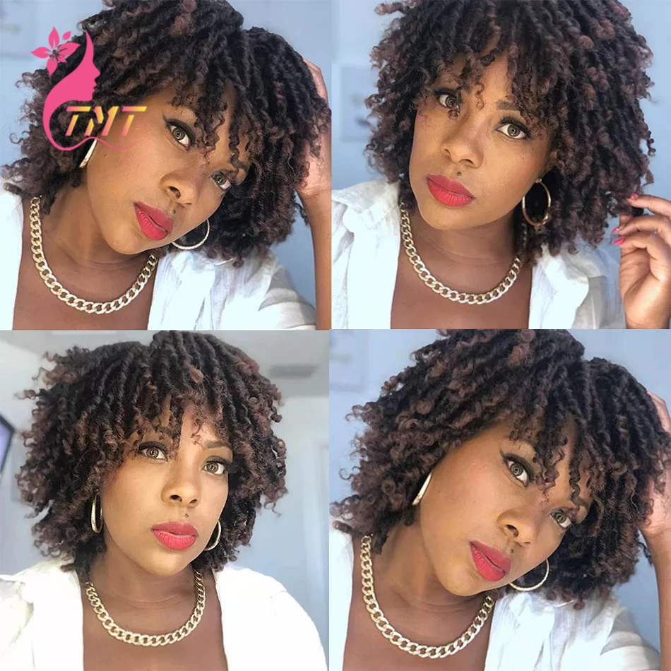 

Short Curly Blonde Wig for Black Women African Afro Kinky Curly Wig Synthetic Bob Braided Wigs Natural Glueless Ombre Brown