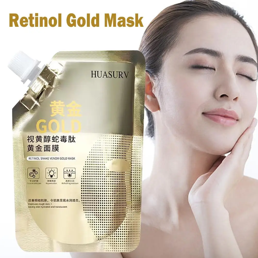 

100ml Retinol Gold Mask Snake Peptide Golden Firming Care Wrinkle Mask Whitening Mask Moisturizing Mud Skin fade M0J5