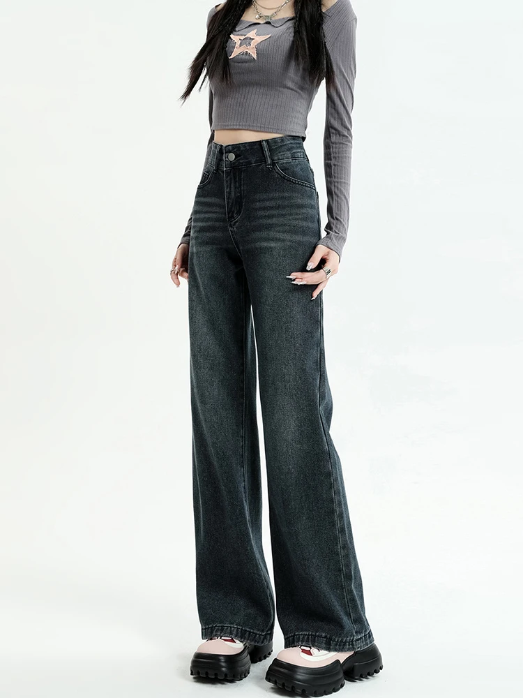Retro Wash Gradient Women Straight Jean Trousers 2023 Spring High Waist Loose Wide Leg Office Lady Denim Pants Mopping Vintage 
Retro Wash Gradient Women Straight Jean Trousers 2023 Spring High Waist Loose Wide Leg Office Lady Denim Pants Mopping Vintage