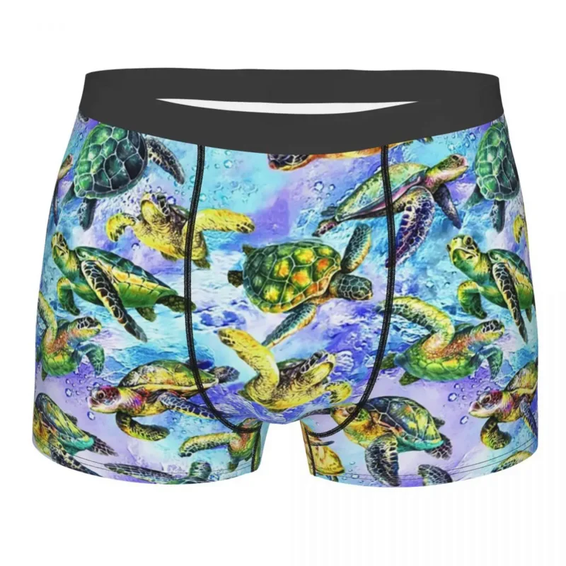 

Colorful Turtles Underwear Men Sexy Printed Customized Ocean Animal Lover Boxer Shorts Panties Briefs Breathable Underpants