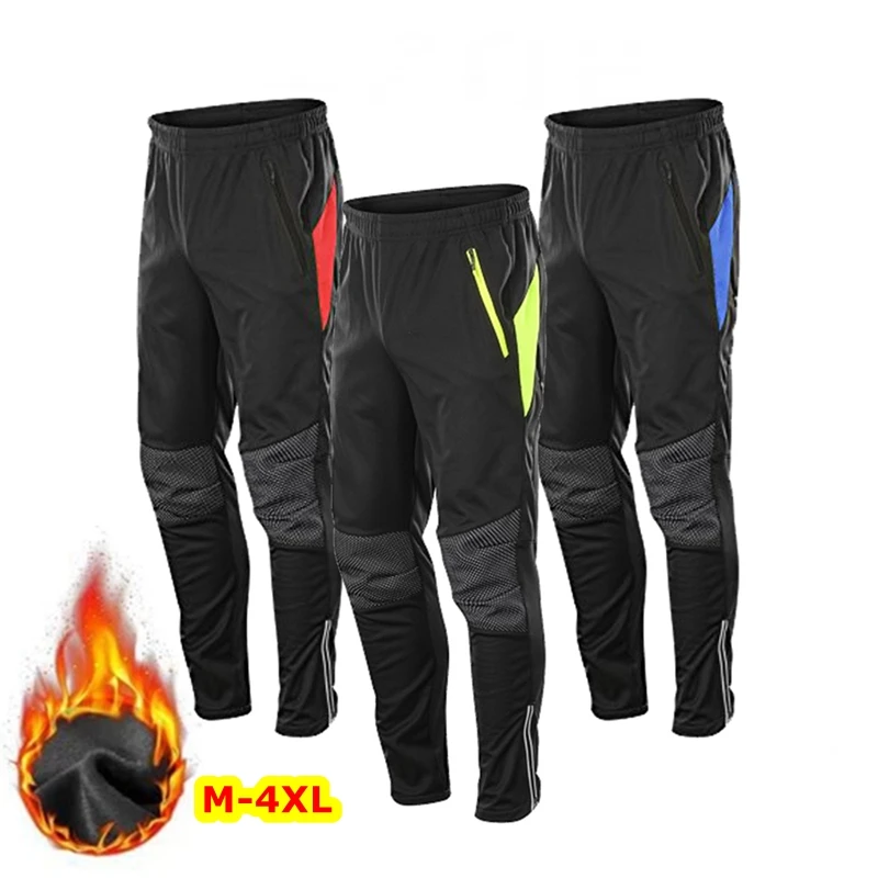 

Winter Cycling Bicycle Pants Men Women‘s Thermal Fleece Windproof Trousers Sportswear Bike Reflective Tights Cycling Long Pants