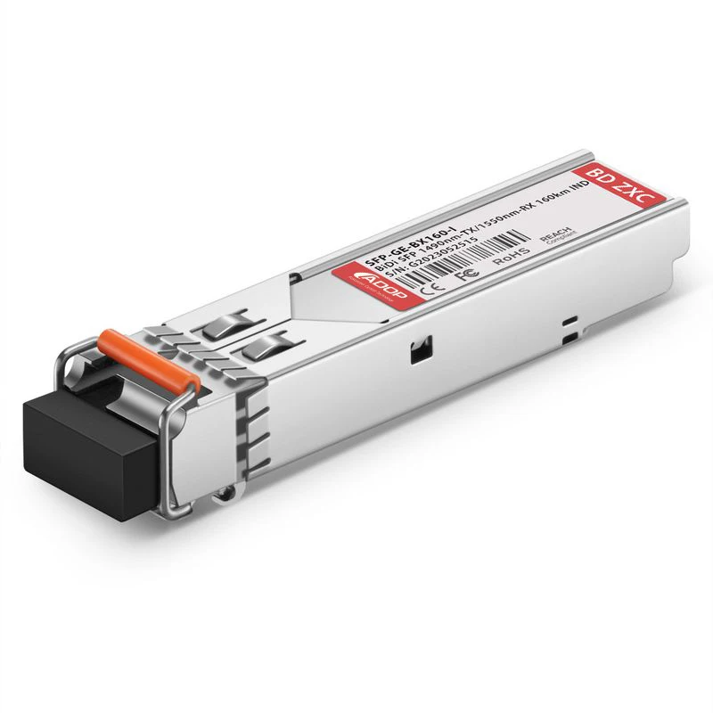 

Cisco Compatible 1000BASE-BX-U BiDi SFP 1490nm-TX/1550nm-RX 160km DOM Simplex LC SMF Transceiver Module