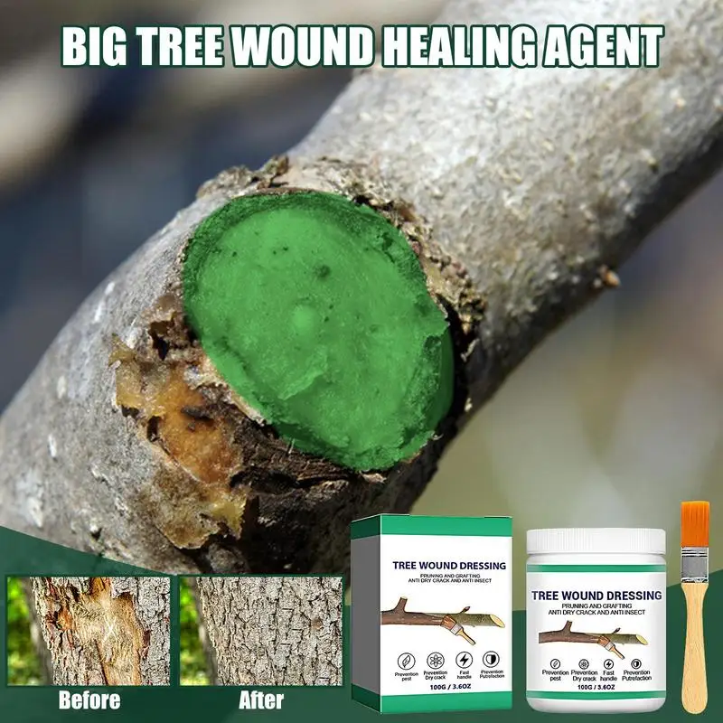 

Tree Wound Sealer Wound Healing Sealant with Brush Pruning Compound Sealer Multifunction Wound Pruner Seal and Healing Agent