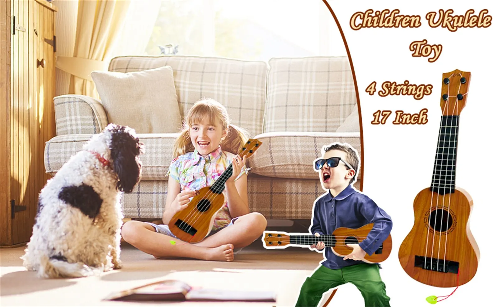 Kids Toy Ukulele Kids Guitar with Pick Musical Toy 17 Inch 4 Strings Educational Musical Instrument for Toddlers and Preschooler 1 Mallzona S469c6e59910946d7a11fecbe3421f777F Kids Toy Ukulele Kids Guitar with Pick Musical Toy 17 Inch 4 Strings Educational Musical Instrument for Toddlers and Preschooler Mallzona