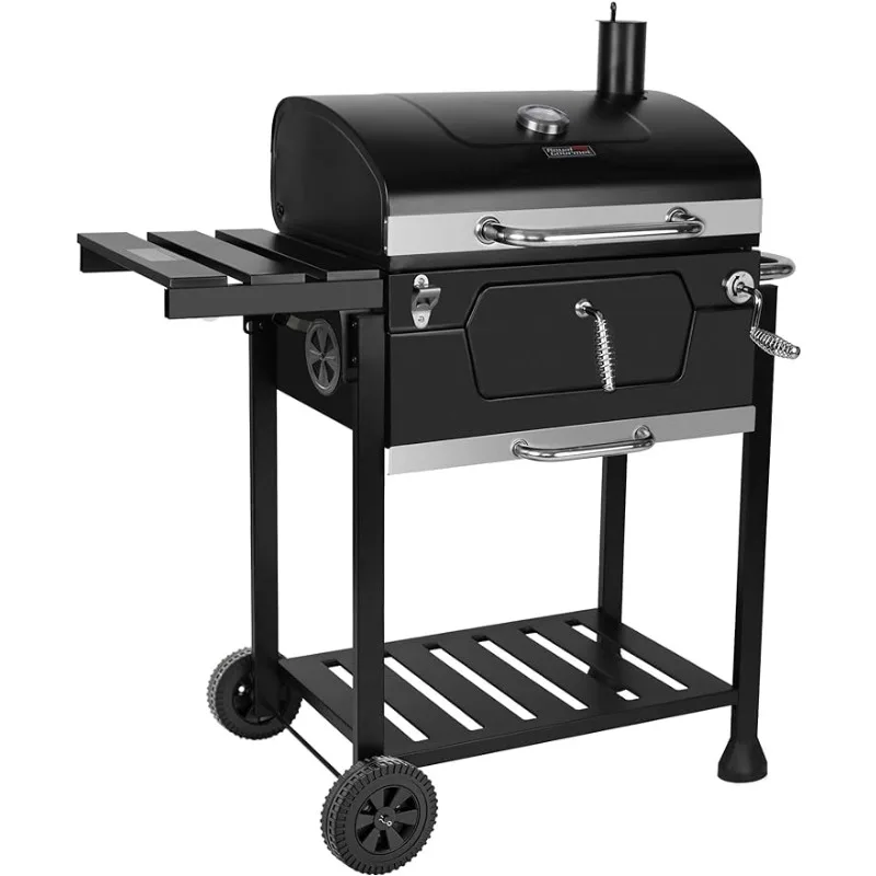 

Royal Gourmet 24-Inch Charcoal Grill with Foldable Side Table, 490 Square Inches Heavy-duty BBQ Grill, Perfect for Outdoor