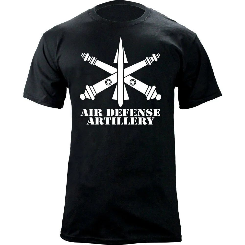 

US Army Air Defense Branch Insignia Crossed Cannons Graphic Veteran T-Shirt. Summer Cotton O-Neck Short Sleeve Mens T Shirt New