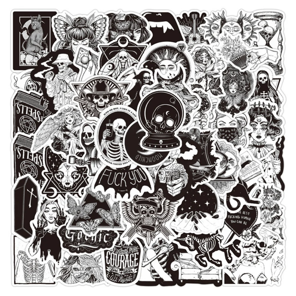 10/50Pcs Black White Gothic Style Horror Thriller Stickers Cool Pegatina for DIY Laptop Skateboard Guitar Car Decals Sticker
10/50Pcs Black White Gothic Style Horror Thriller Stickers Cool Pegatina for DIY Laptop Skateboard Guitar Car Decals Sticker