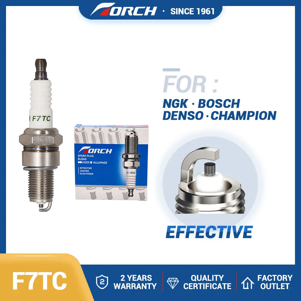 Torch Spark Plug F7TC Candle Replace for SUBARU 22401-AA090 BERU Z43 SUZUKI 09482-00226 09482-00385 MITSUBISHI MS851024 MS851439
Torch Spark Plug F7TC Candle Replace for SUBARU 22401-AA090 BERU Z43 SUZUKI 09482-00226 09482-00385 MITSUBISHI MS851024 MS851439