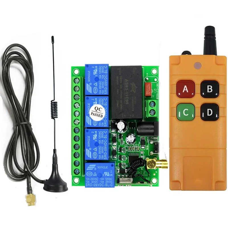 Smart Home Universal AC 110V 220V 10A 4CH Relay Wireless RF Remote Control Switch Transmitter Receiver 315/433MHz
Smart Home Universal AC 110V 220V 10A 4CH Relay Wireless RF Remote Control Switch Transmitter Receiver 315/433MHz