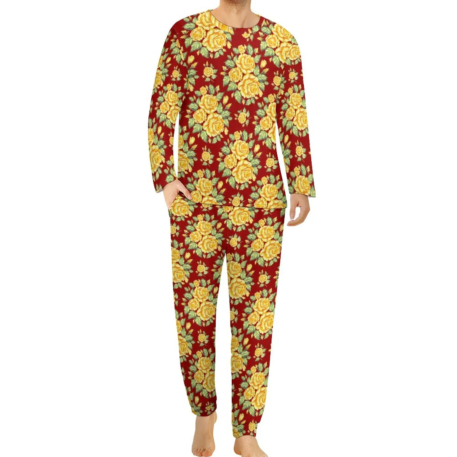 Retro Rose Floral Pajamas Yellow Flowers Man Long-Sleeve Lovely Pajamas Set 2 Piece Night Autumn Design Home Suit Gift Idea
Retro Rose Floral Pajamas Yellow Flowers Man Long-Sleeve Lovely Pajamas Set 2 Piece Night Autumn Design Home Suit Gift Idea