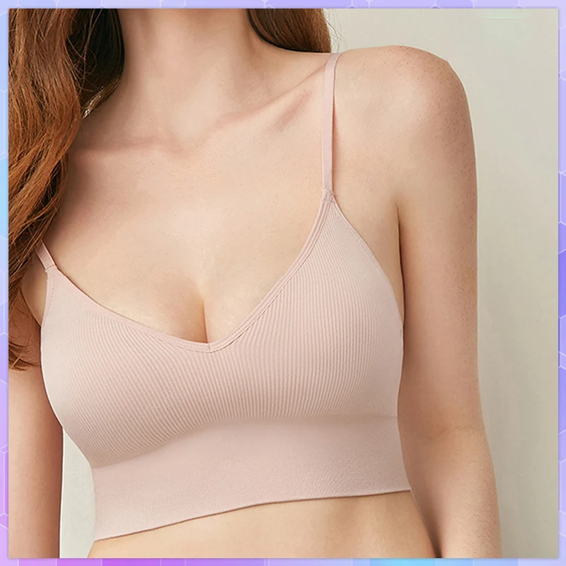 

Sexy Bras Seamless Tank Top For Women Sports Crop Tube Tops With Cups U Type Backless Bra Push Up Bralette Brassiere Camisole