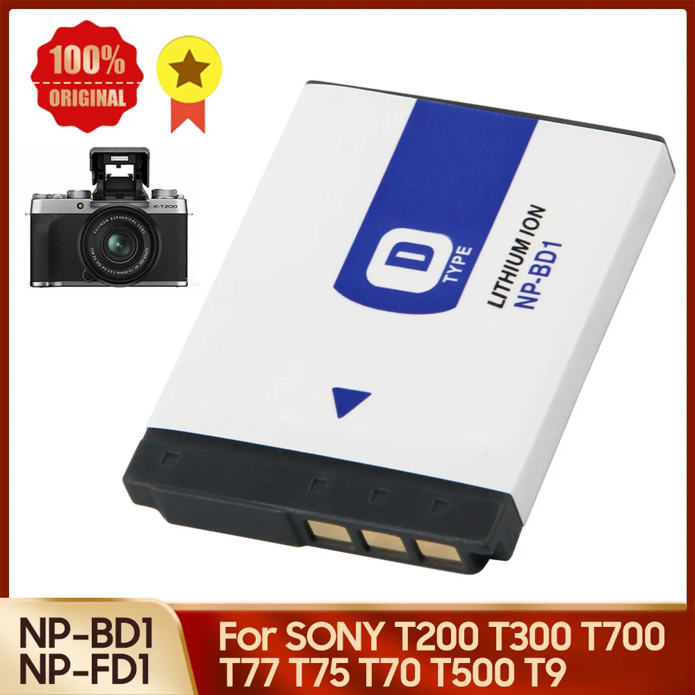 

New Replacement Battery NP-BD1 NP-FD1 For SONY DSC-T2 TX1 T200 T300 T700 T77 T75 T70 T500 T900 T90 Camera Battery