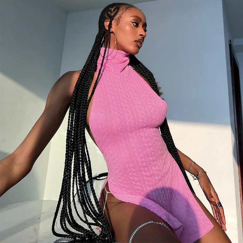 European And American Women's 2024 Spring And Summer New Fashion Sexy Backless Split Slim Sleeveless Knitted Dress Wholesale
European And American Women's 2024 Spring And Summer New Fashion Sexy Backless Split Slim Sleeveless Knitted Dress Wholesale