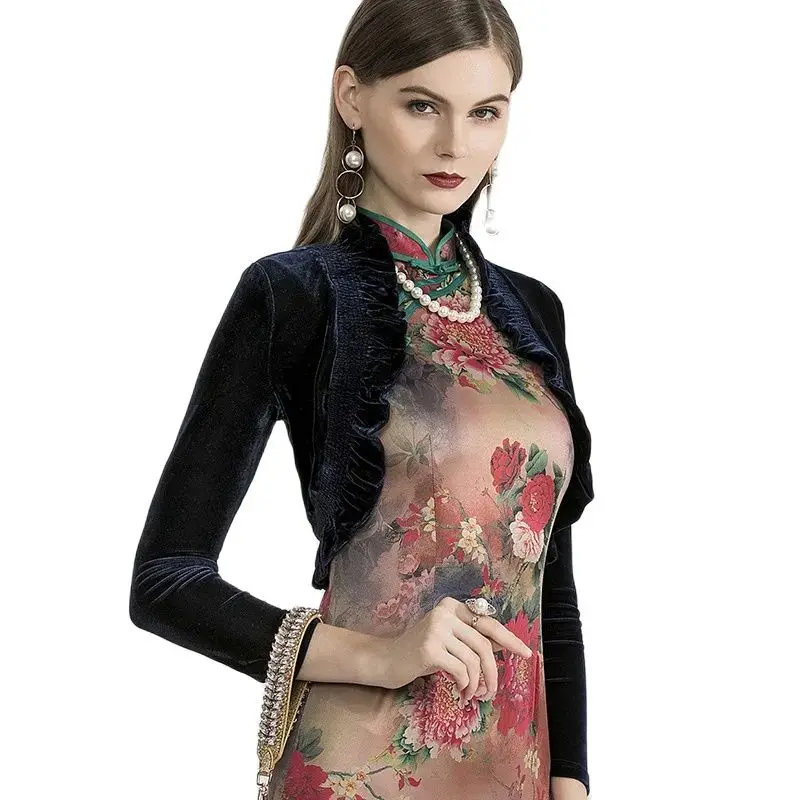Shrugs For Women Long Sleeve Wedding Jacket White Black Velvet Bridal Bolero Bride Party Dress Cape Top Cover Coat Bridal Wraps
Shrugs For Women Long Sleeve Wedding Jacket White Black Velvet Bridal Bolero Bride Party Dress Cape Top Cover Coat Bridal Wraps