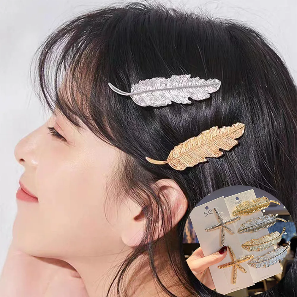 Sweet Starfish Leaf Hairpin Woman Simple Metal Hair Clips Elegant Bangs Barrettes Fashion Vintage Duckbill Clip Side Headdress
Sweet Starfish Leaf Hairpin Woman Simple Metal Hair Clips Elegant Bangs Barrettes Fashion Vintage Duckbill Clip Side Headdress