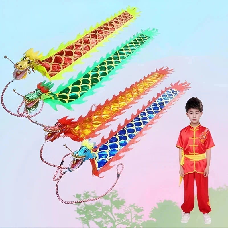 

Free shipping 3m/5m fitness colorful streamer dragon children adult dragon dance performance ribbon outdoor sports fun toys