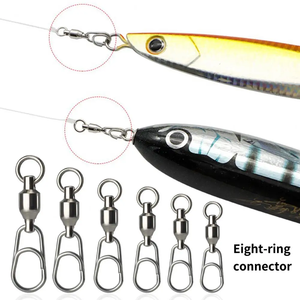 Practical Ring Connector Sturdy Compact High Density Fishing Connector Bearing Swivel Fishing Round Pin 10Pcs
Practical Ring Connector Sturdy Compact High Density Fishing Connector Bearing Swivel Fishing Round Pin 10Pcs