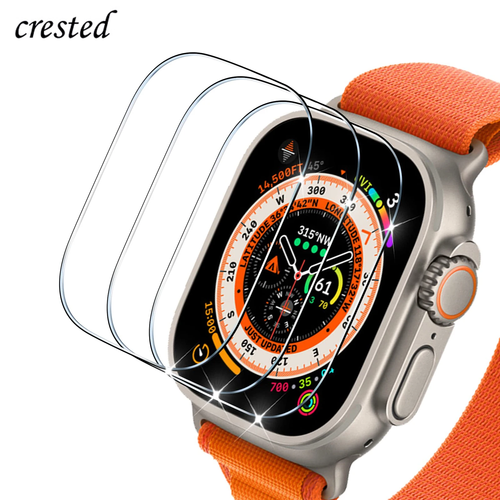 

Screen Protector For Apple Watch Ultra 49mm Accessories Anti-Scratch Waterproof Tempered Glass HD Full Film iWatch Ultra 49 mm