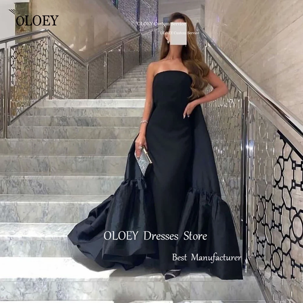 OLOEY Black Matte Straight Long Evening Dresses Detachable Train Strapless Dubai Arabic Women Formal Party Prom Gowns Occasion
OLOEY Black Matte Straight Long Evening Dresses Detachable Train Strapless Dubai Arabic Women Formal Party Prom Gowns Occasion