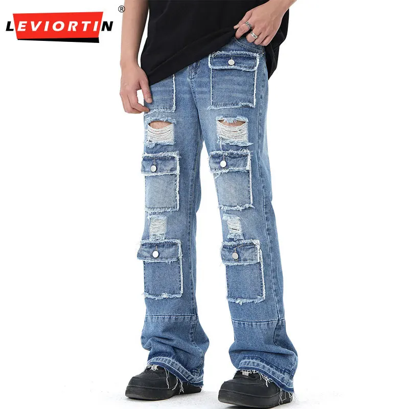 Harajuku Multi-pockets Hole Ripped Baggy Jeans Pants Men Y2K Straight Distressed Casual Streetwear Unisex Cargo Denim Trousers
Harajuku Multi-pockets Hole Ripped Baggy Jeans Pants Men Y2K Straight Distressed Casual Streetwear Unisex Cargo Denim Trousers