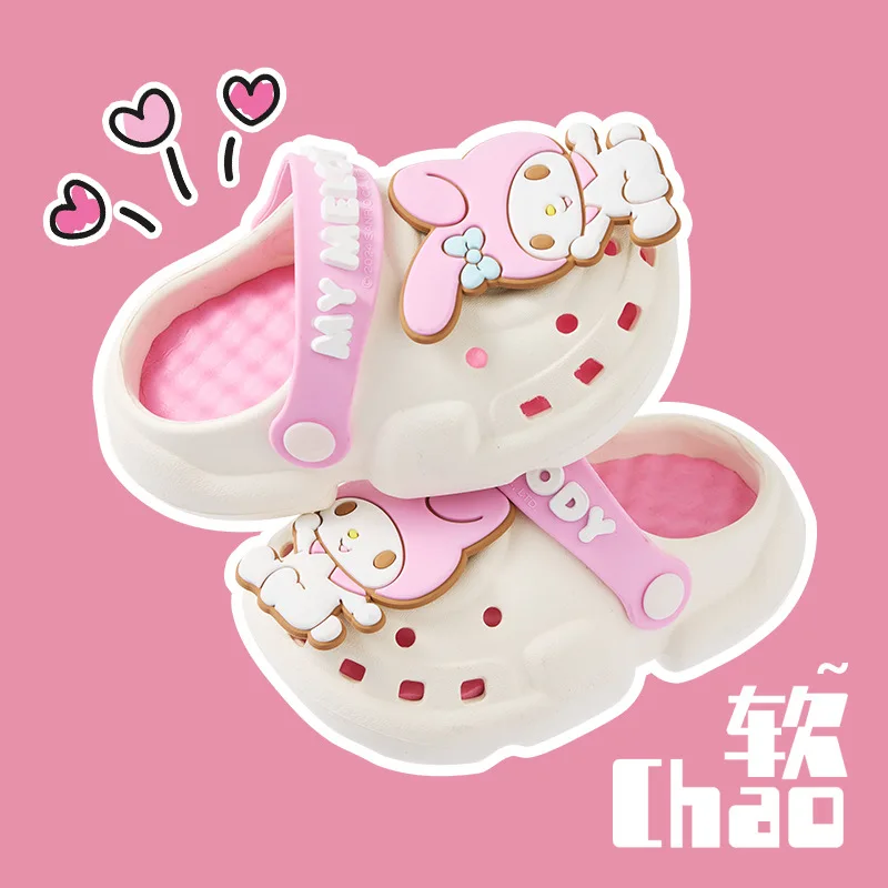 

Sanrio Hello Kitty Children Slippers Summer New Cinnamoroll Kawaii Cute Melody Kuromi Girls Home Indoor Non-Slip Shoes Gifts