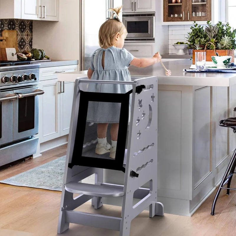 TOETOL Bamboo Learning Standing Helper Tower with Keeper - Grey Toddlers Kitchen Stools Counter 3 Height Adjustable Helper with
TOETOL Bamboo Learning Standing Helper Tower with Keeper - Grey Toddlers Kitchen Stools Counter 3 Height Adjustable Helper with