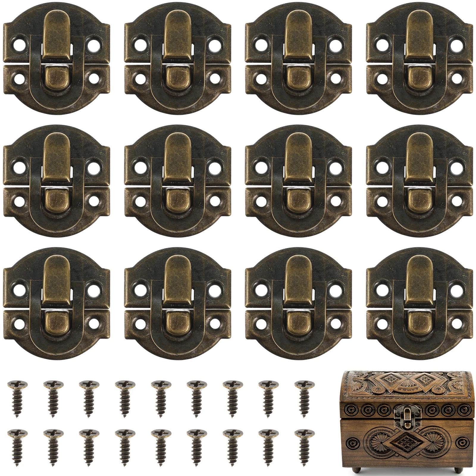 10 Pcs Latch Buckle Iron Cabinet Hasp Jewelry Boxes Heave Duty Clasps Locks Decorative Embossed
10 Pcs Latch Buckle Iron Cabinet Hasp Jewelry Boxes Heave Duty Clasps Locks Decorative Embossed
