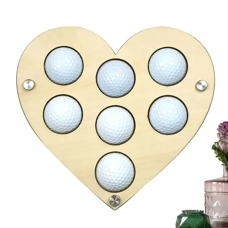 

Настенное крепление, витрина для мяча для гольфа чехол, стойка для хранения мячей для гольфа, настенное крепление для хранения мячей, деревянная в форме сердца, подарок для любителей гольф