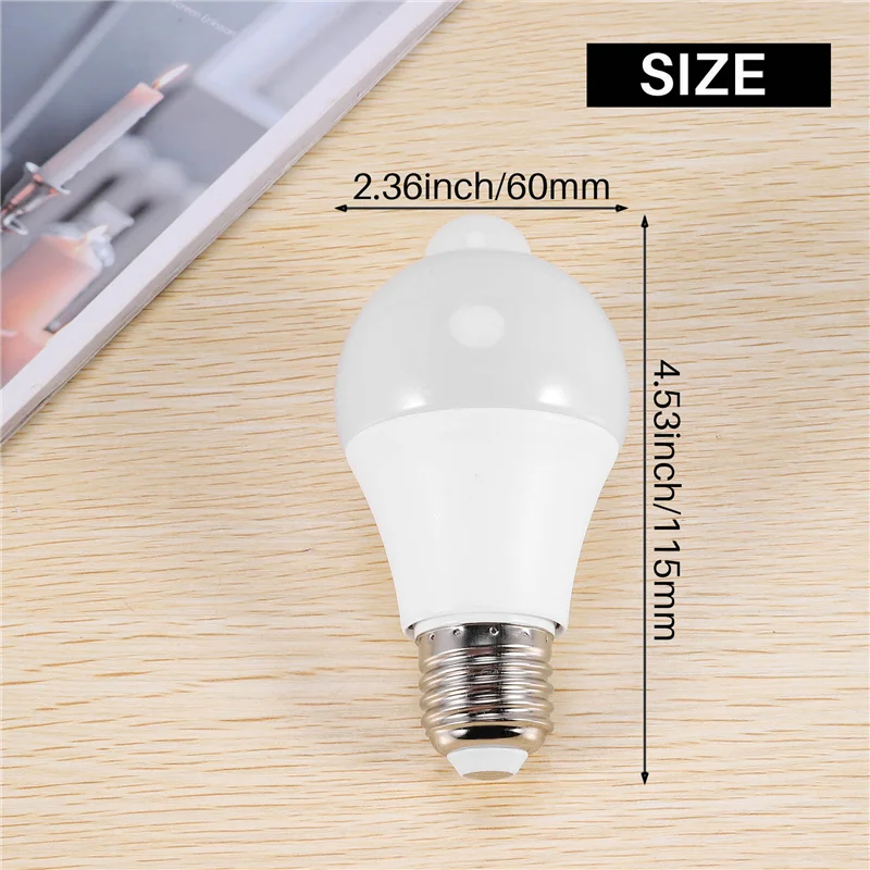 

12W Motion Sensor Light Bulb,Outdoor/Indoor Movement Activated Security LED Bulb,1000LM,E26/B22,3500K Warm White