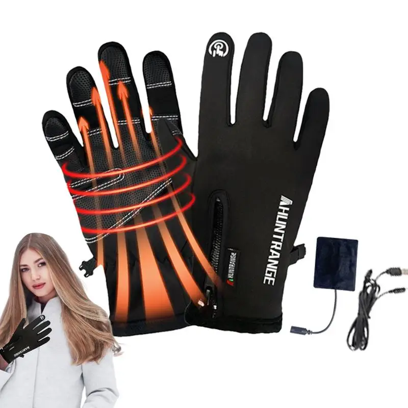 

Велосипедные зимние перчатки, перезаряжаемые перчатки с USB, рукавицы с подогревом, водонепроницаемые перчатки с полным пальцем, теплые перчатки для бега, катания на лыжах и верховой езды