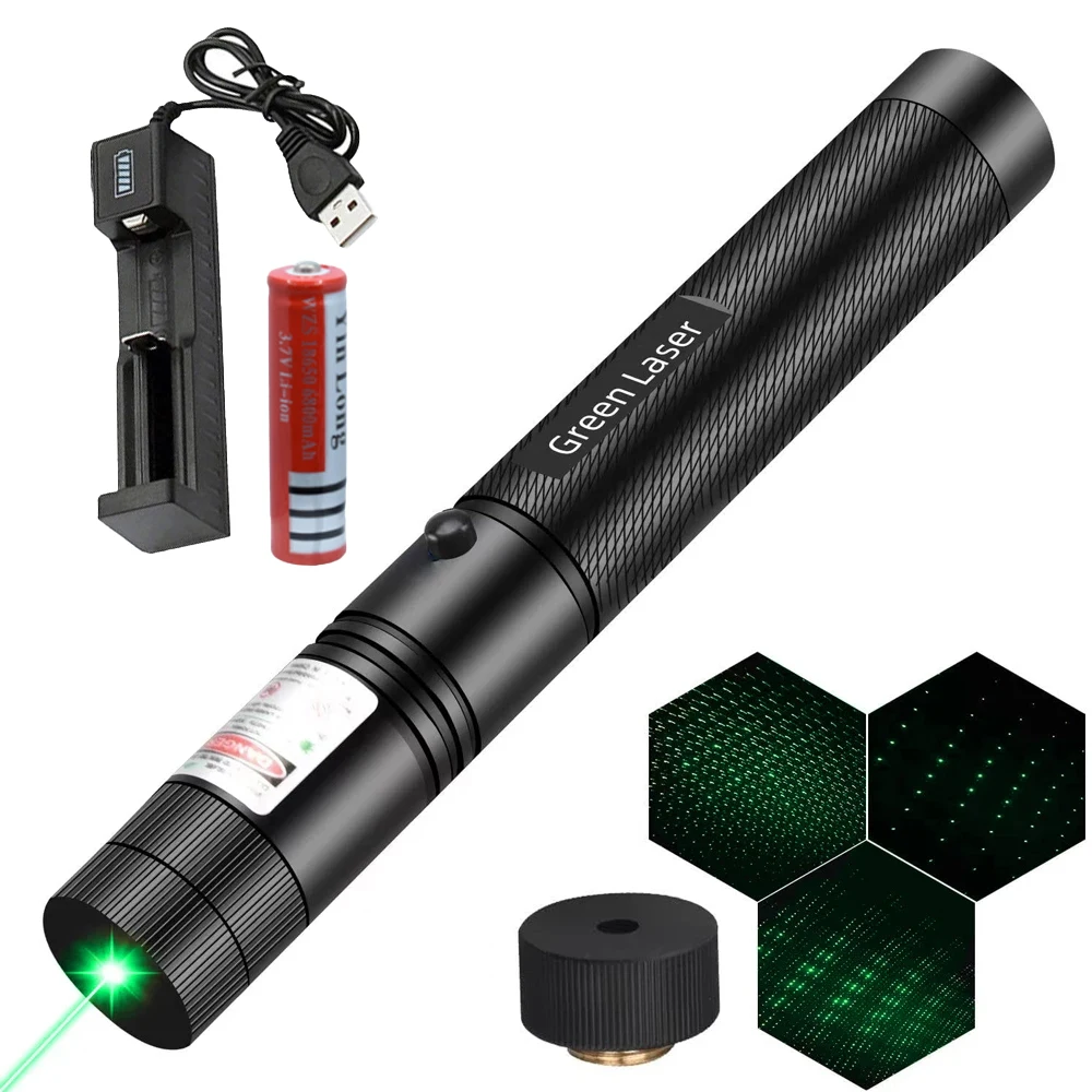 

Powerful Green LaserPointer- 303 High Powerful Green Laser Torch 10000m Green Dot Device Adjustable Focus for Hunting Camping